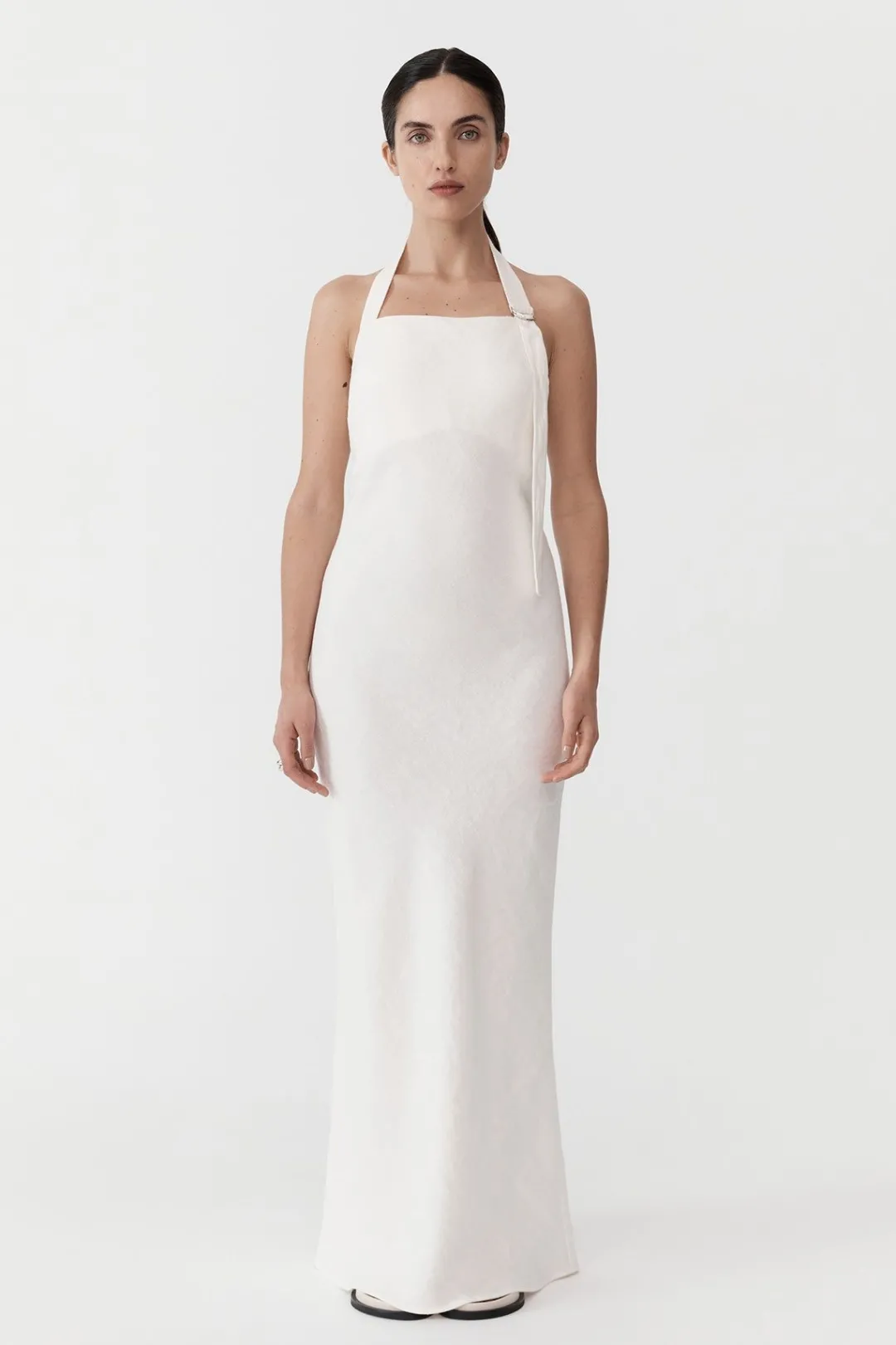 Tailoring*St. Agni Linen Bias Maxi Dress - Ivory