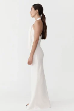 Tailoring*St. Agni Linen Bias Maxi Dress - Ivory