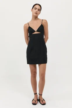 Dresses*St. Agni Linen Bra Mini Dress - Black