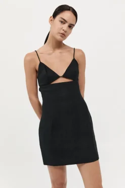 Dresses*St. Agni Linen Bra Mini Dress - Black