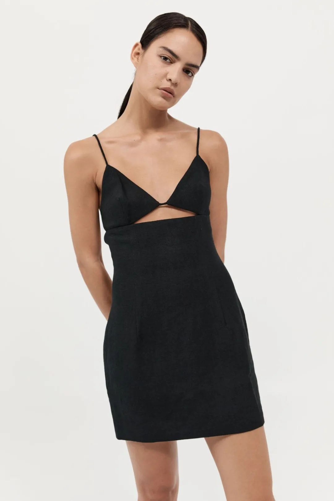 Dresses*St. Agni Linen Bra Mini Dress - Black