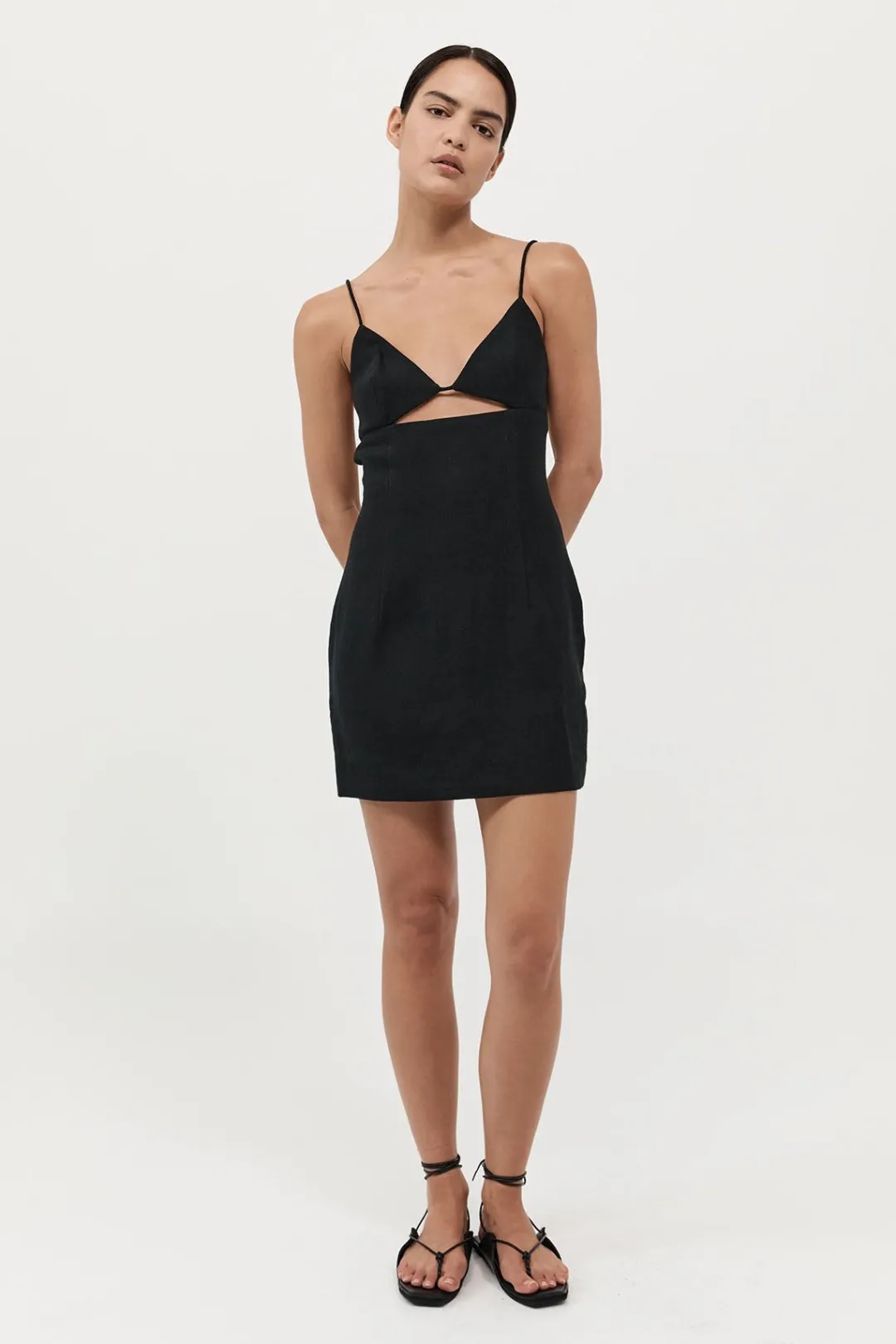 Tailoring*St. Agni Linen Bra Mini Dress - Black
