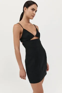 Tailoring*St. Agni Linen Bra Mini Dress - Black