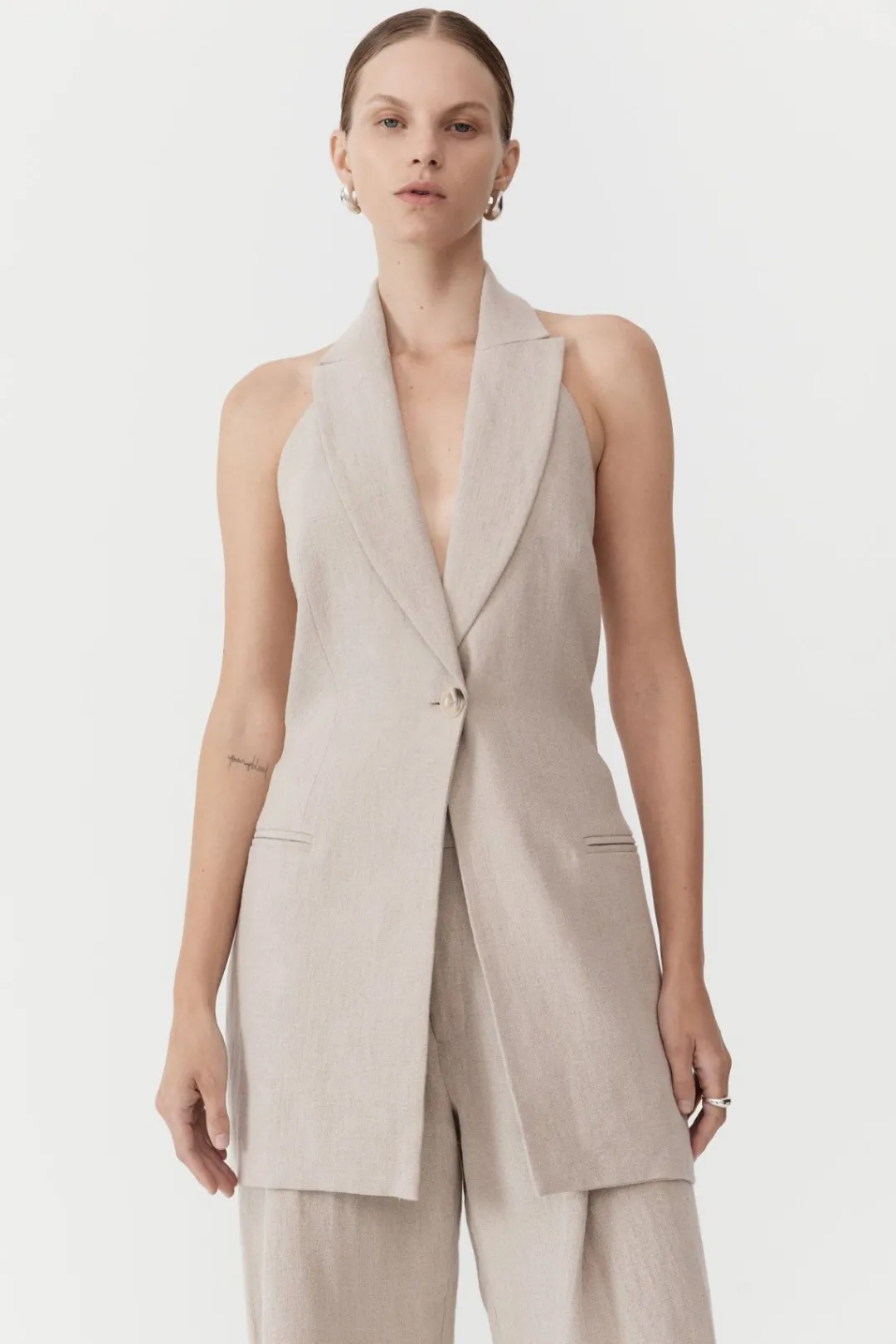 Tops*St. Agni Linen Helm Vest - Natural