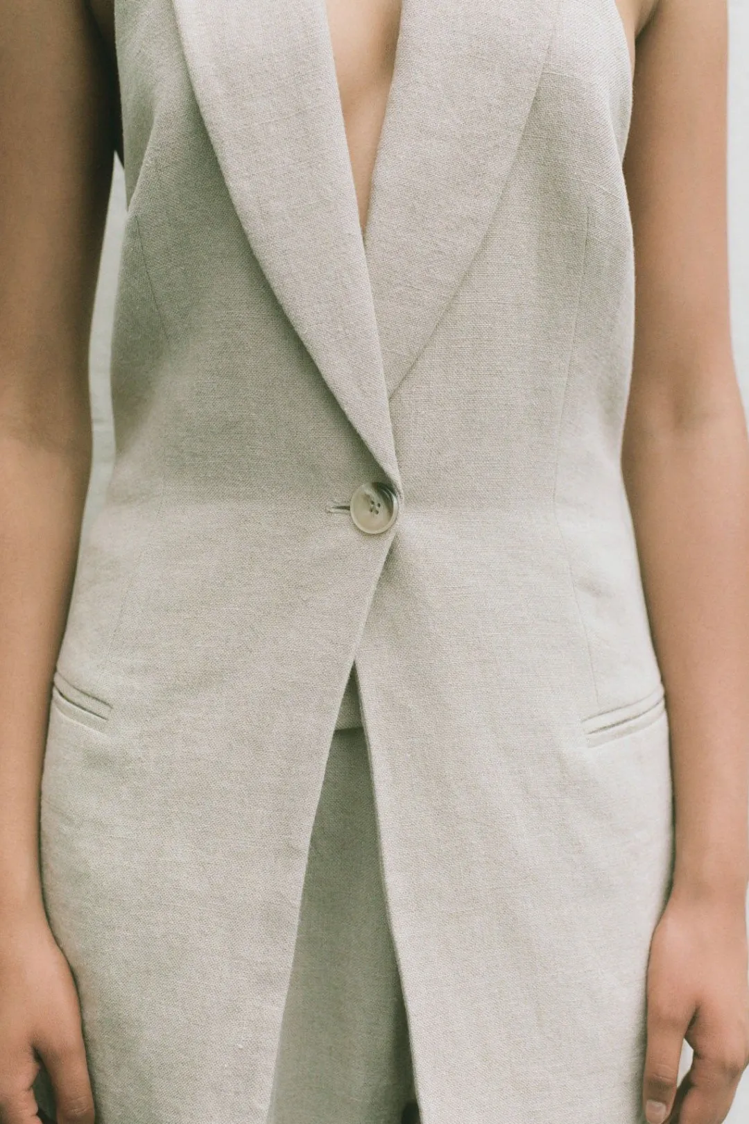 Tops*St. Agni Linen Helm Vest - Natural