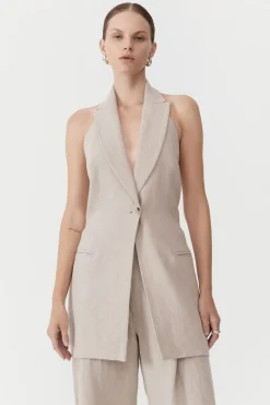 Tailoring*St. Agni Linen Helm Vest - Natural
