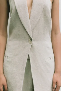 Tailoring*St. Agni Linen Helm Vest - Natural