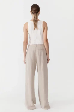 Tailoring*St. Agni Linen Overlap Waist Trousers - Natural