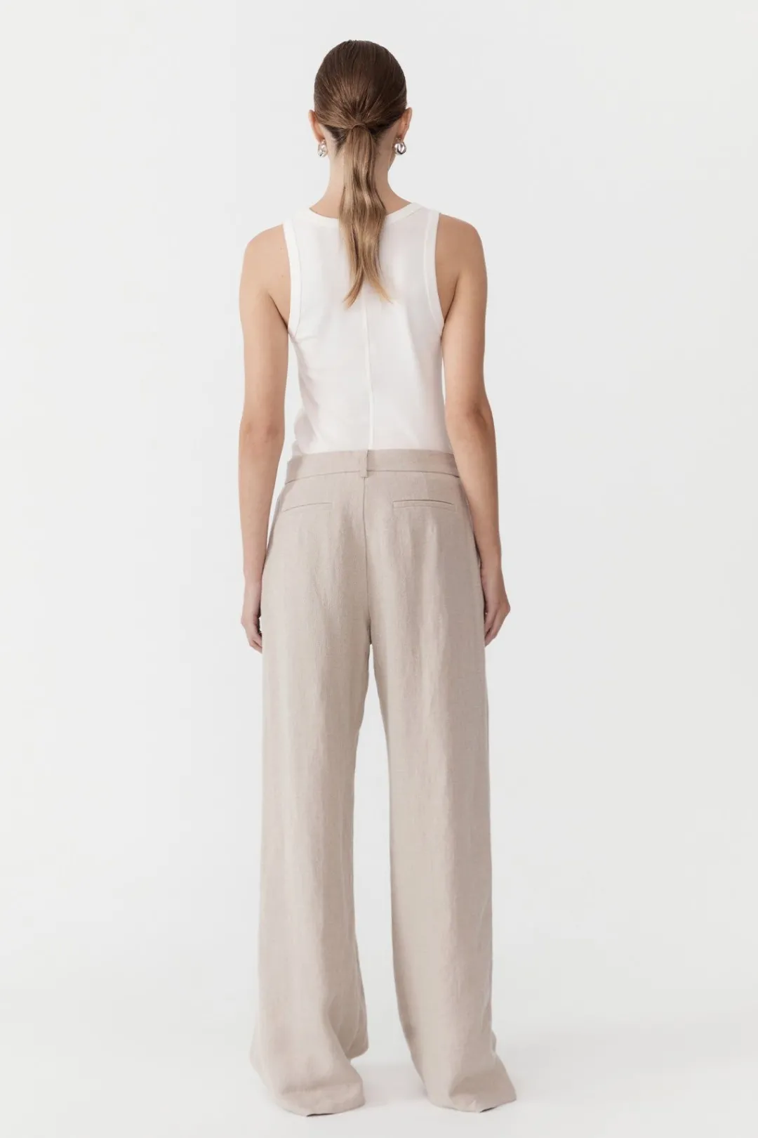 Tailoring*St. Agni Linen Overlap Waist Trousers - Natural