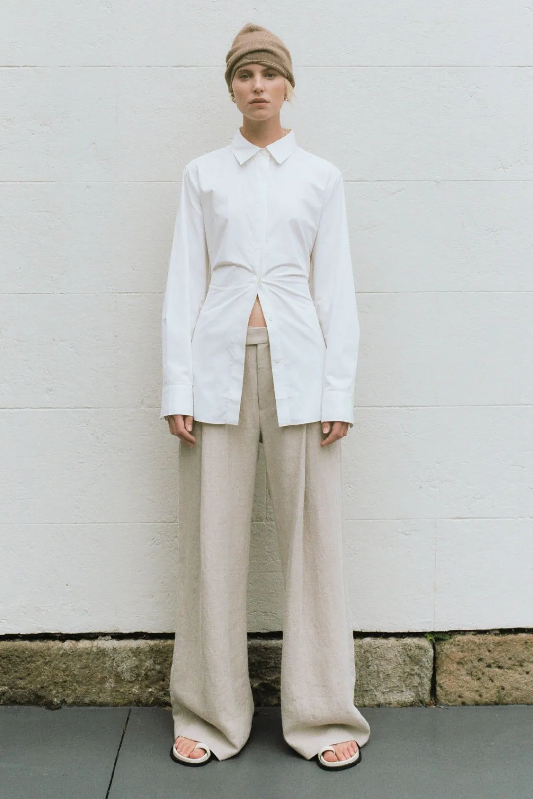 Tailoring*St. Agni Linen Overlap Waist Trousers - Natural