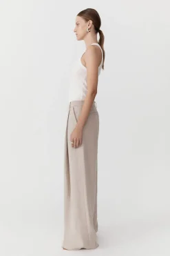 Pants*St. Agni Linen Overlap Waist Trousers - Natural