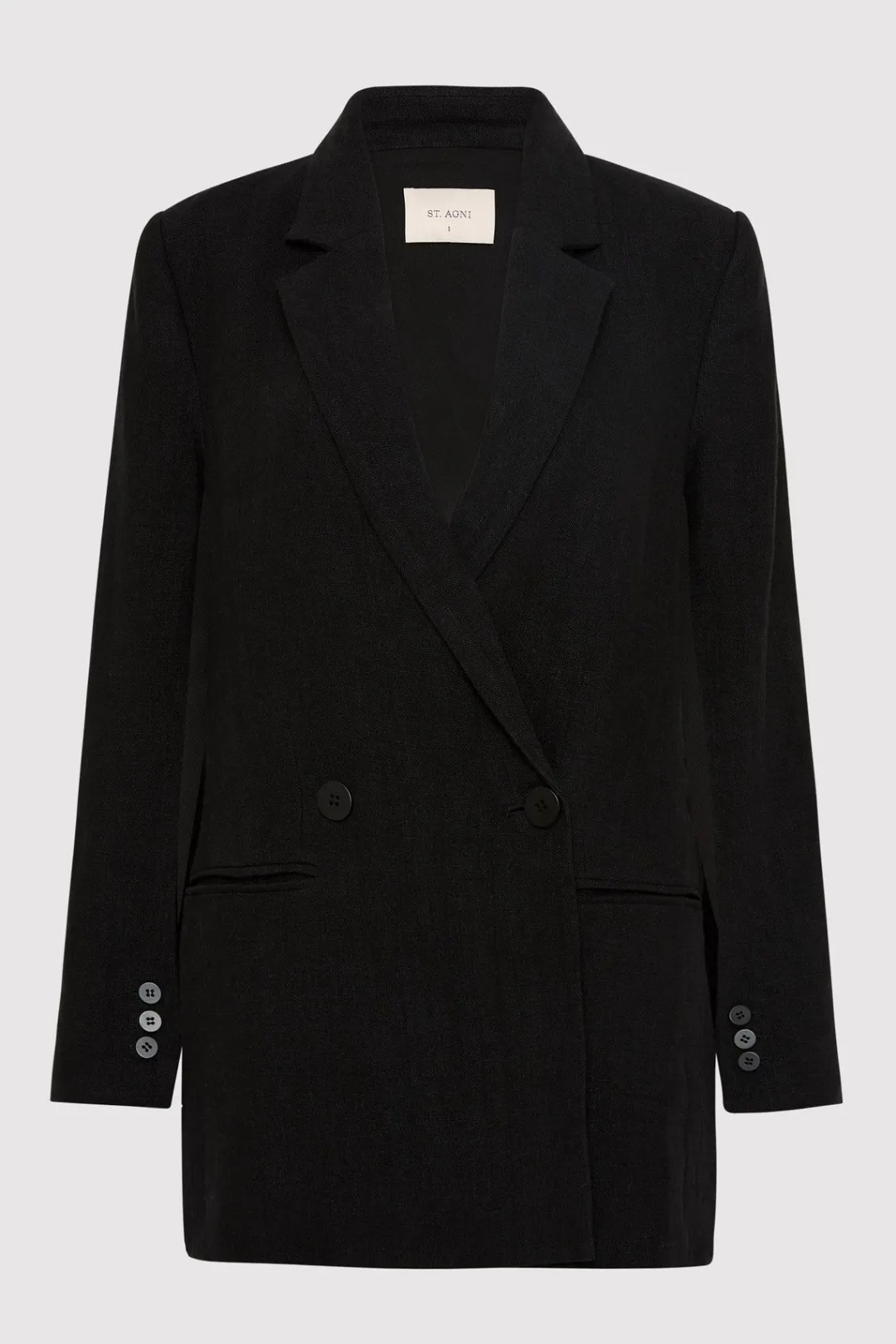 Tailoring*St. Agni Linen Split Sleeve Blazer - Black