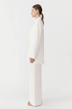 Tailoring*St. Agni Linen Split Sleeve Blazer - Ivory