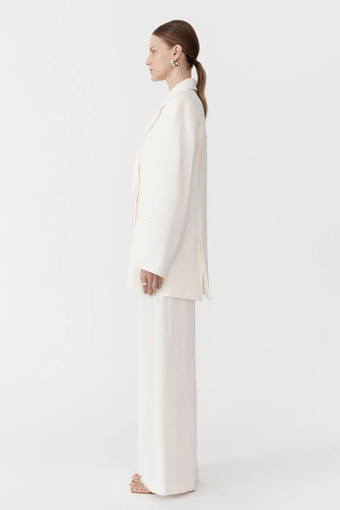 Tailoring*St. Agni Linen Split Sleeve Blazer - Ivory