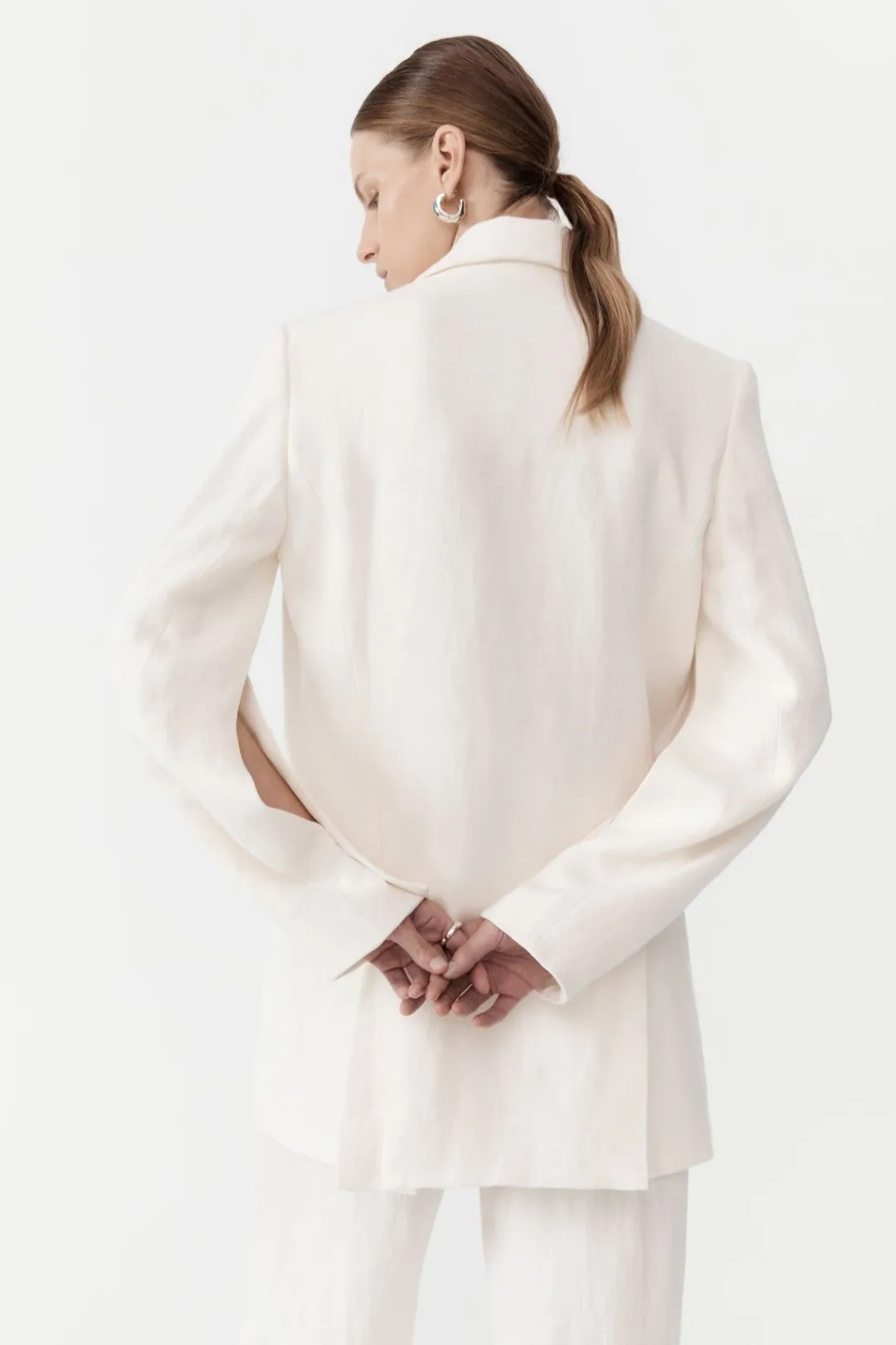 Tailoring*St. Agni Linen Split Sleeve Blazer - Ivory