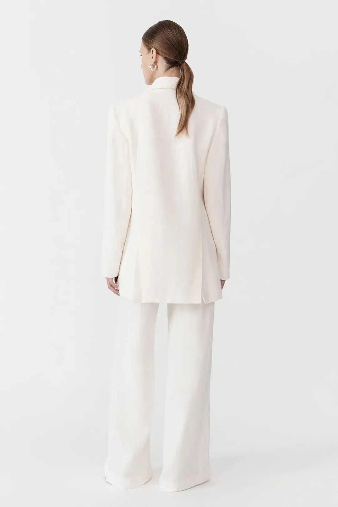Tailoring*St. Agni Linen Split Sleeve Blazer - Ivory