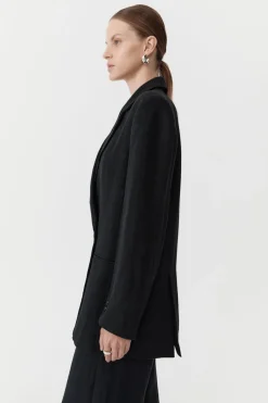 Jackets*St. Agni Linen Split Sleeve Blazer - Black