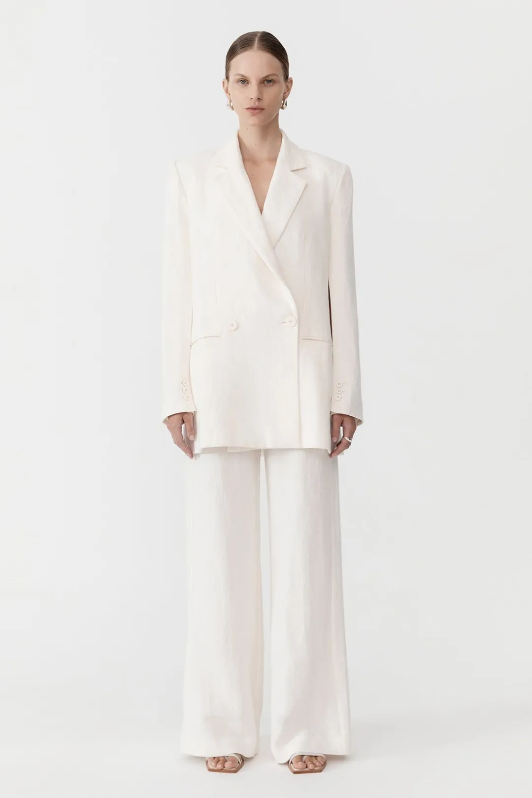Jackets*St. Agni Linen Split Sleeve Blazer - Ivory