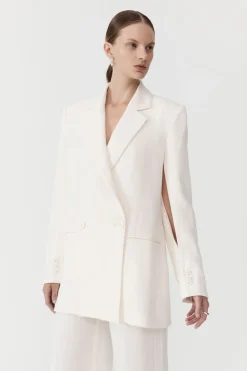 Jackets*St. Agni Linen Split Sleeve Blazer - Ivory
