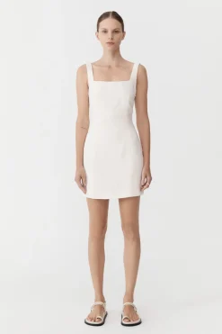 Dresses*St. Agni Linen Square Neck Mini Dress - Ivory