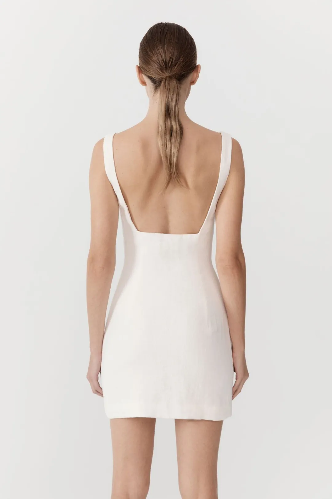 Dresses*St. Agni Linen Square Neck Mini Dress - Ivory