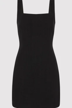 Dresses*St. Agni Linen Square Neck Mini Dress - Black