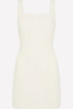 Tailoring*St. Agni Linen Square Neck Mini Dress - Ivory