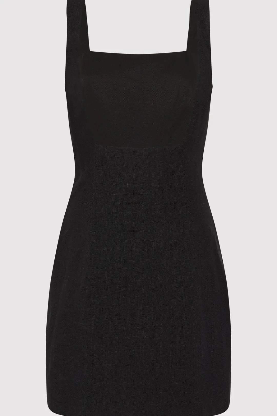 Tailoring*St. Agni Linen Square Neck Mini Dress - Black
