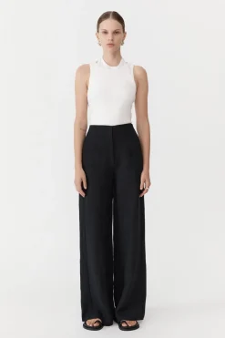 Pants*St. Agni Linen Wide Leg Pants - Black