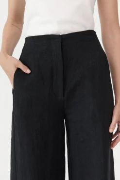 Tailoring*St. Agni Linen Wide Leg Pants - Black