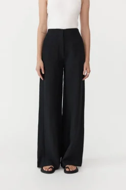 Tailoring*St. Agni Linen Wide Leg Pants - Black