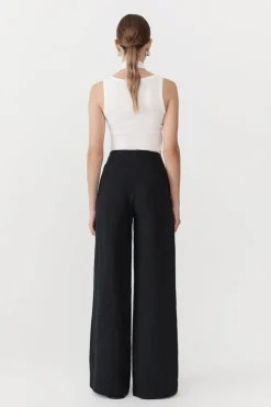 Tailoring*St. Agni Linen Wide Leg Pants - Black