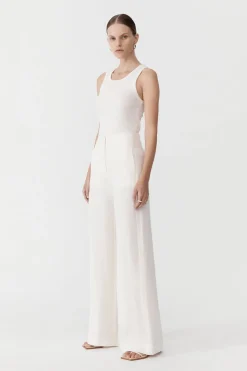 Tailoring*St. Agni Linen Wide Leg Pants - Ivory