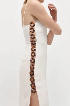 Dresses*St. Agni Link Detail Dress - Cool White