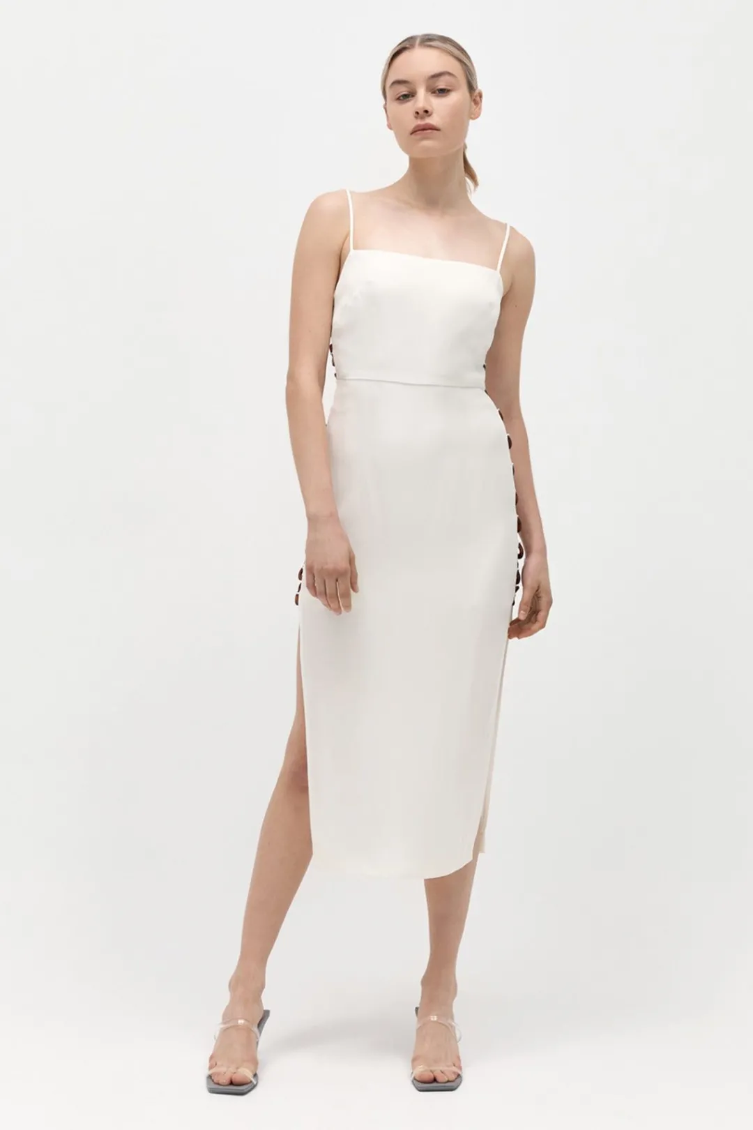 Dresses*St. Agni Link Detail Dress - Cool White