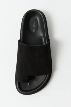 Slides*St. Agni Loe Suede Slide - Black