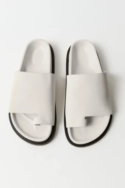 Slides*St. Agni Loe Suede Slide - Cool White