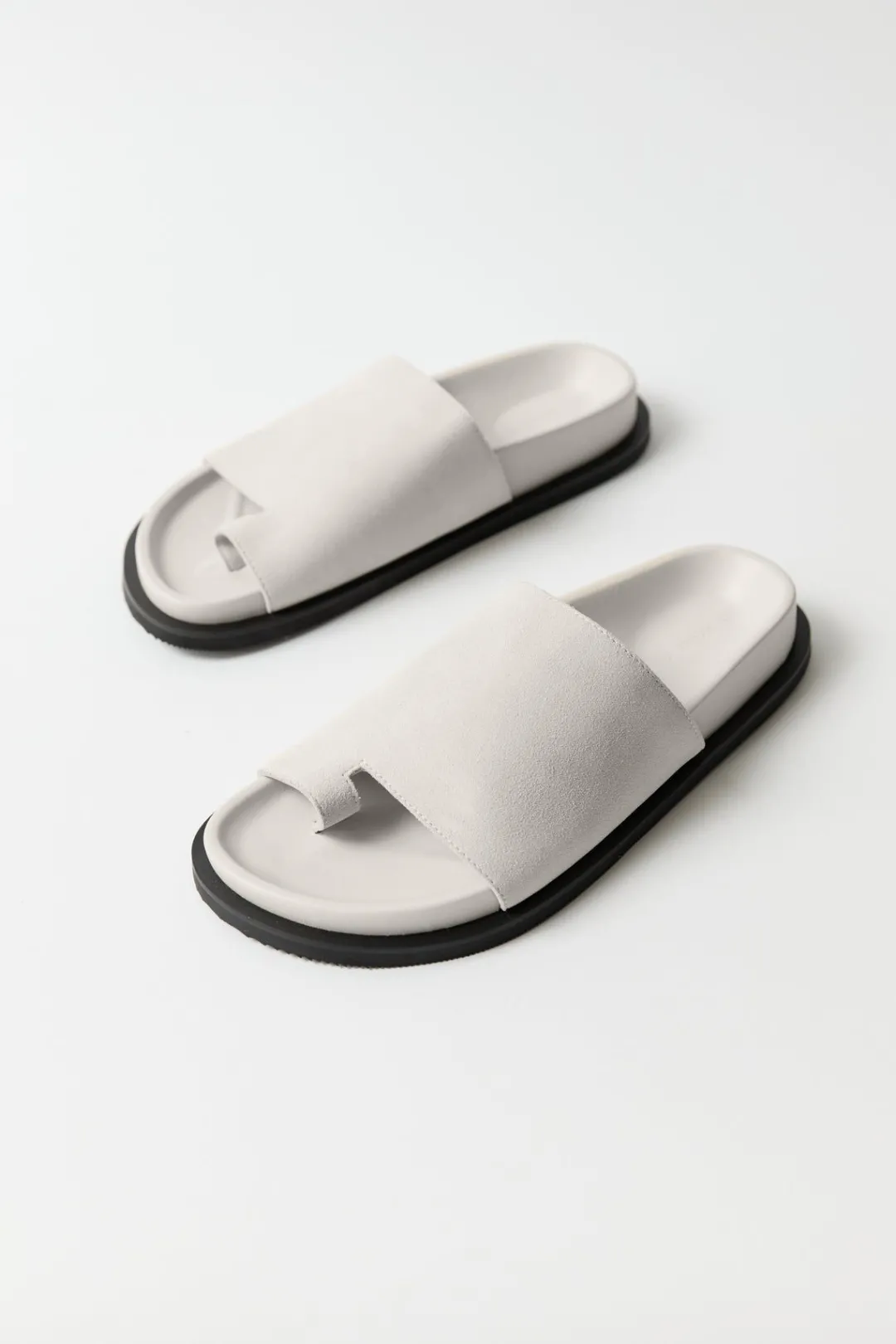 Slides*St. Agni Loe Suede Slide - Cool White
