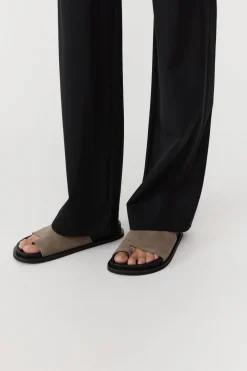 Unisex*St. Agni Loe Suede Slide - Kelp