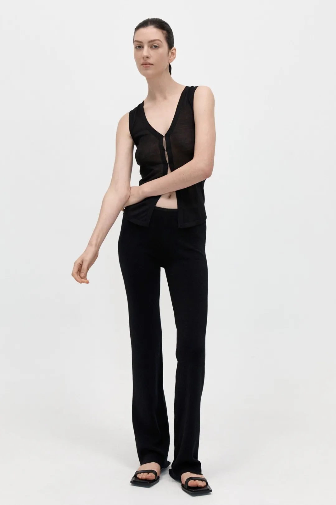 Pants*St. Agni Low Waist Knit Pants - Black