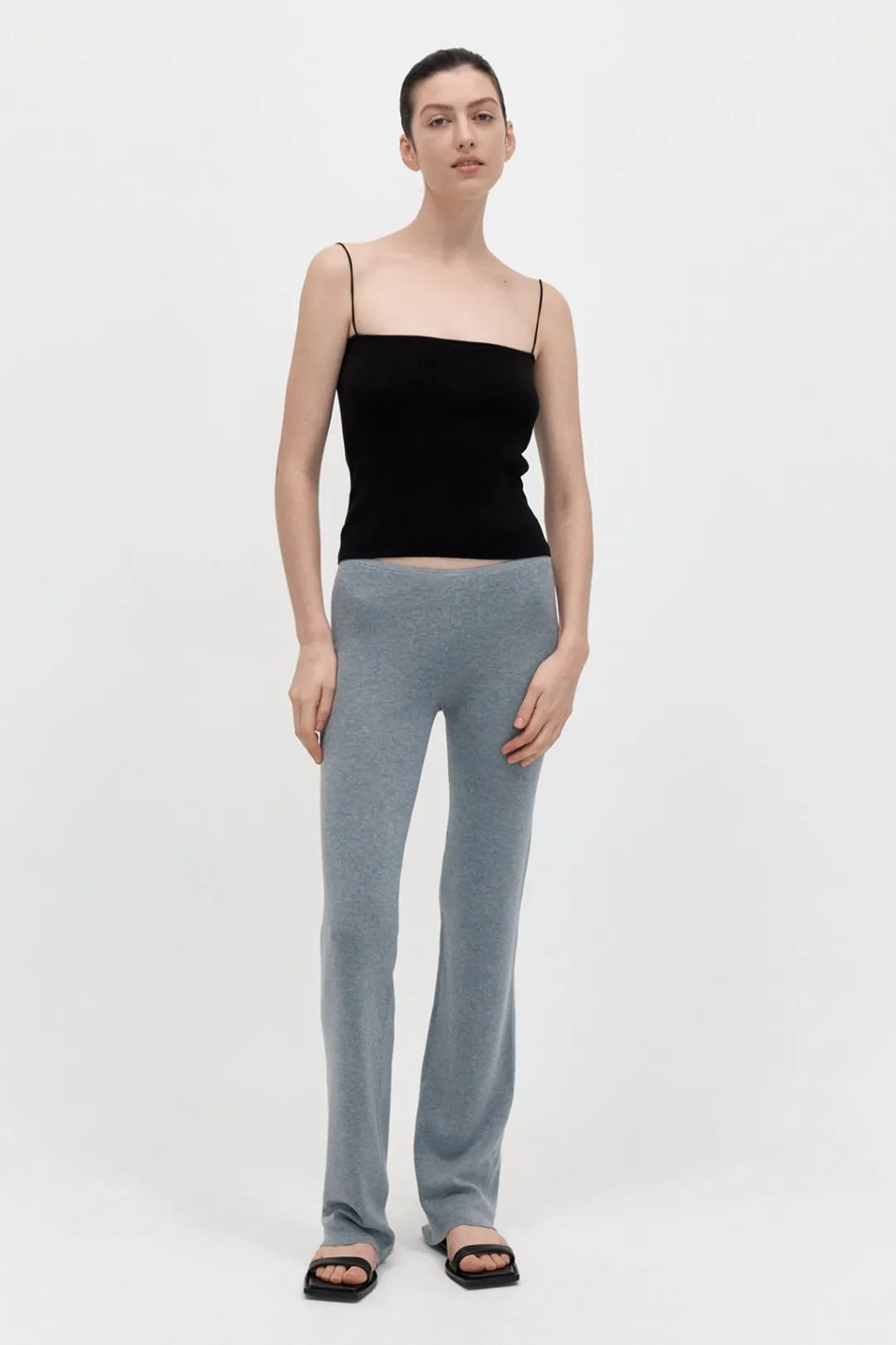 Knitwear*St. Agni Low Waist Knit Pants - Grey Marle