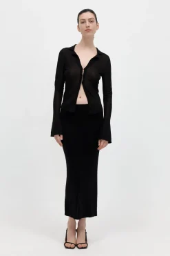 Skirts*St. Agni Low Waist Knit Skirt - Black