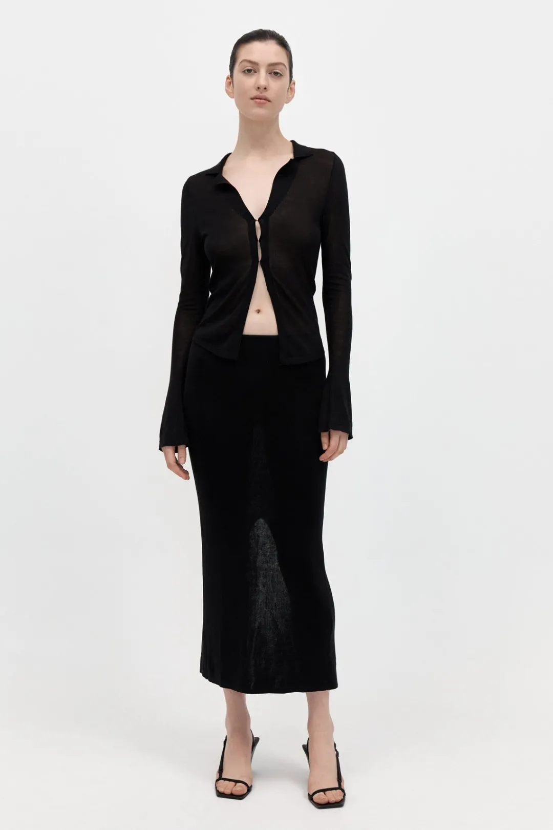 Knitwear*St. Agni Low Waist Knit Skirt - Black