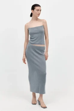 Knitwear*St. Agni Low Waist Knit Skirt - Grey Marle
