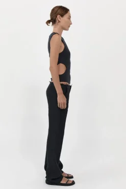 Pants*St. Agni Low Waist Raw Edge Pants - Black