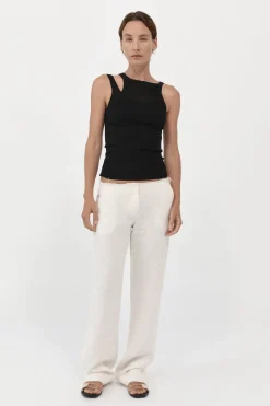 Tailoring*St. Agni Low Waist Raw Edge Pants - Ivory