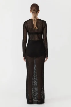 Dresses*St. Agni Mesh Long Sleeve Dress - Black
