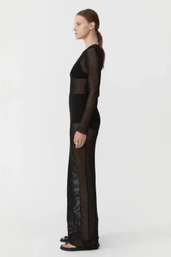 Knitwear*St. Agni Mesh Long Sleeve Dress - Black