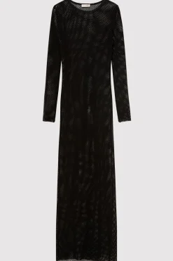 Knitwear*St. Agni Mesh Long Sleeve Dress - Black