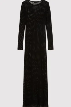 Knitwear*St. Agni Mesh Long Sleeve Dress - Black